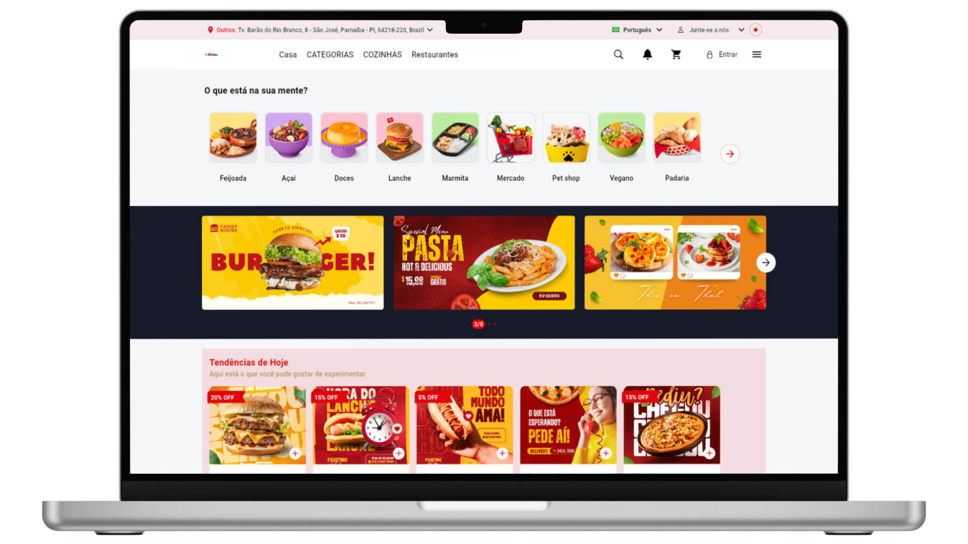 Screenshot do projeto Sistema de Delivery Web